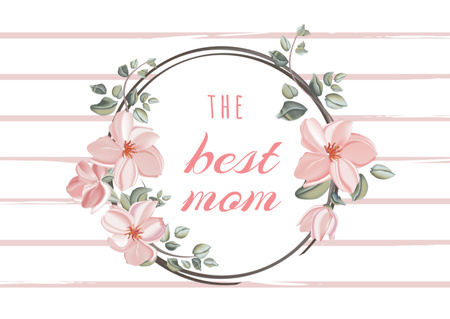 Mother's Day Greeting for Best Mom Card Design Template