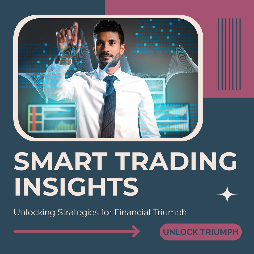 Template di design Smart Insights and Stock Trading Strategies LinkedIn post