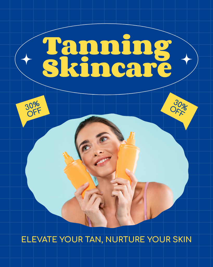 Reduced Prices for Tanning Cosmetics Instagram Post Vertical Tasarım Şablonu