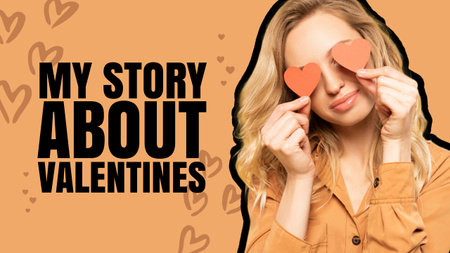 Ontwerpsjabloon van Youtube Thumbnail van Romantisch verhaal voor Valentijnsdag met mooie blonde