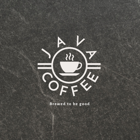 Ilustração de uma xícara com café quente em textura cinza Logo Modelo de Design