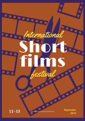 Short Movies Festival Ad with Scissors and Film Strips