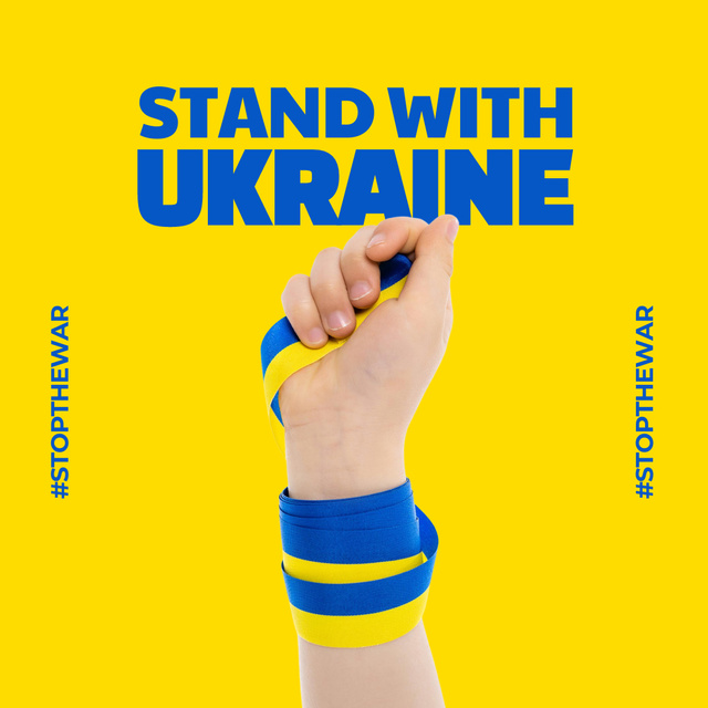 Hand Holding Ukrainian Flag Instagram Modelo de Design