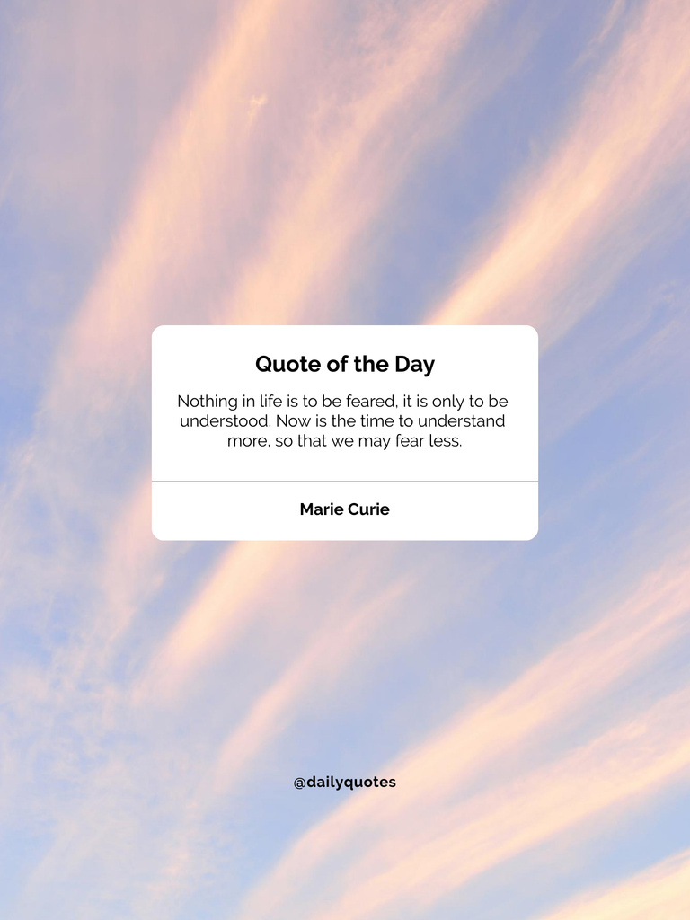 Platilla de diseño Quote of the Day About Fears In Life With Beautiful Sky Poster US