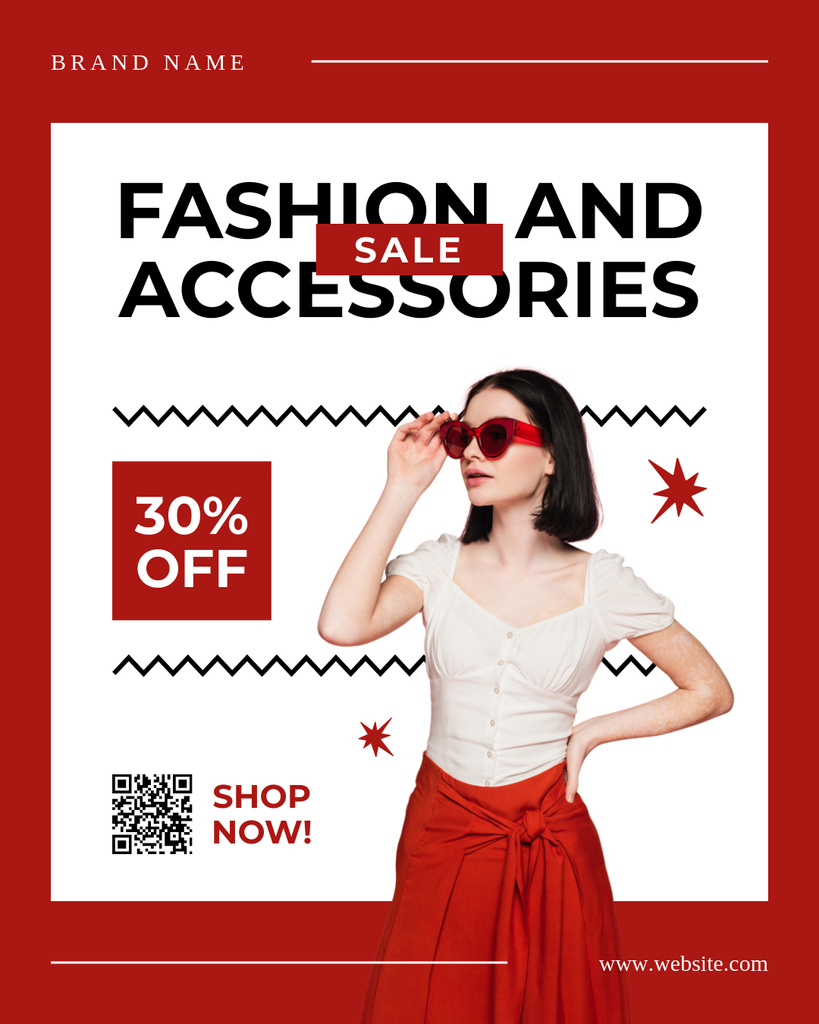 Offer Discounts on Fashion Accessories for Women Instagram Post Vertical Πρότυπο σχεδίασης