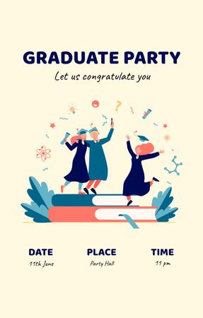 Modèle de visuel Graduation Party Announcement - Invitation 4.6x7.2in