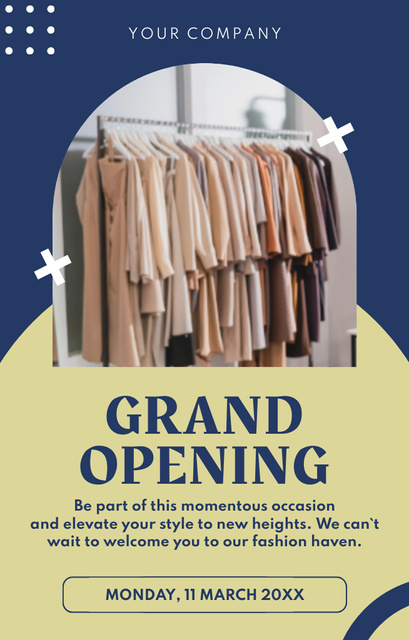 Ontwerpsjabloon van Invitation 4.6x7.2in van Grand Opening of Fashion Shop