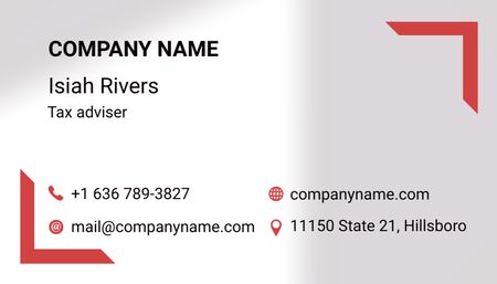 Tax Advisory Services Business Card US Design Template