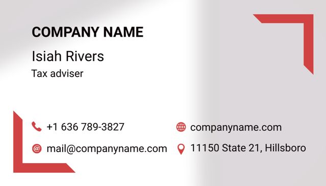 Template di design Tax Advisory Services with Red Frame Business Card US