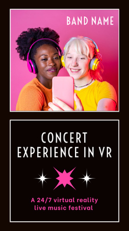 Designvorlage Virtual Music Festival Announcement für TikTok Video