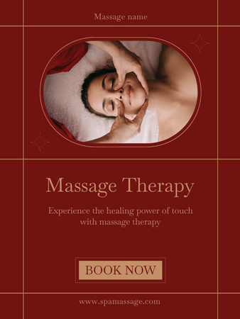 Woman Getting Face Massage at Spa Poster US Design Template