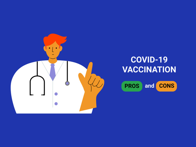 Pros and Cons of Virus Vaccination with Doctor Poster 18x24in Horizontal Šablona návrhu