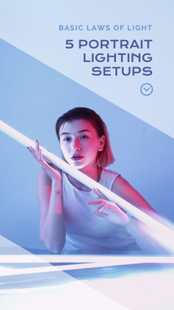 Portrait Lightning Setups Ad Instagram Video Story Šablona návrhu