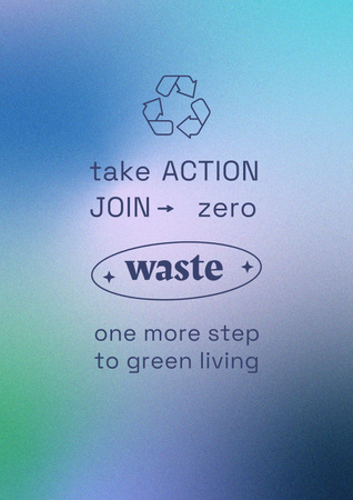 Zero Waste concept with Recycling Icon Poster Tasarım Şablonu