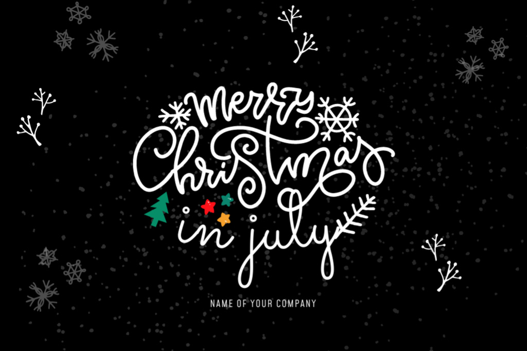 Delightful Announcement of Celebration of Christmas in July Flyer 4x6in Horizontal Design Template