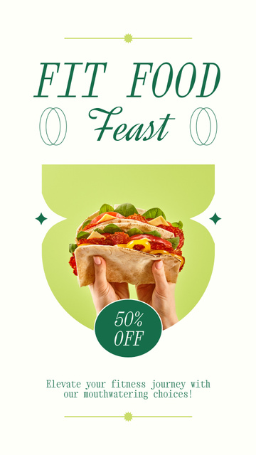 Tasty Sandwich Discount Offer at Fast Casual Restaurant Instagram Story tervezősablon