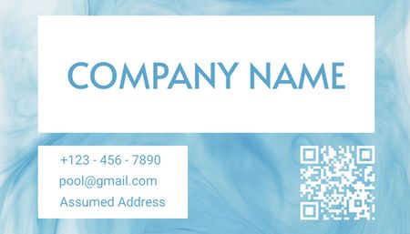 Plantilla de diseño de Pool Maintenance Company Service Offering on Abstract Background Business Card US 