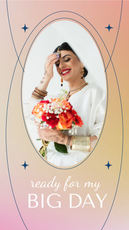 Plantilla de diseño de día de la boda de la novia india Instagram Story 