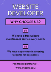 Services of Website Developer with Screen