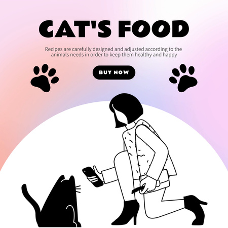 Cat Food Purchase Offer Animated Post Design Template