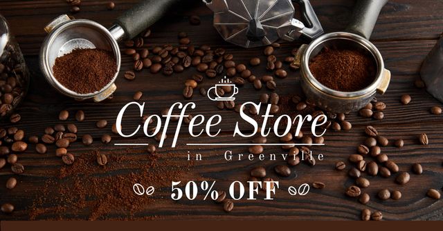 Plantilla de diseño de Discount for Coffee Store Facebook AD 