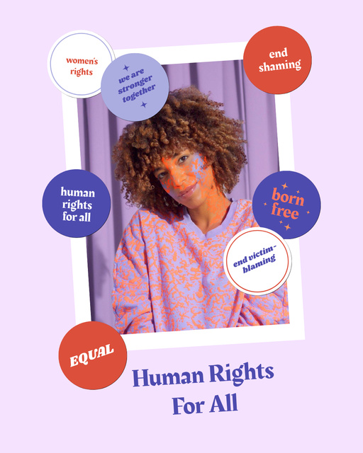 Template di design Awareness about Human Rights For Everybody In Pink Poster 16x20in