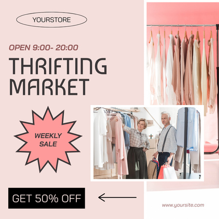 Shifting Clothing Sale Collage Instagram Design Template