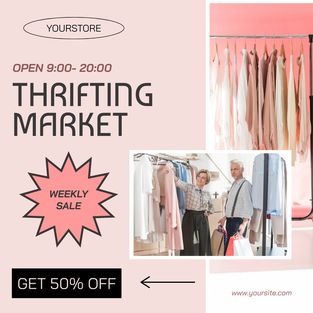 Shifting Clothing Sale Collage Instagram – шаблон для дизайну