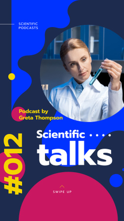 Female Scientist Working with Test Tube Instagram Story Design Template