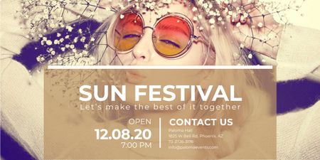Sun festival advertisement banner Image Šablona návrhu