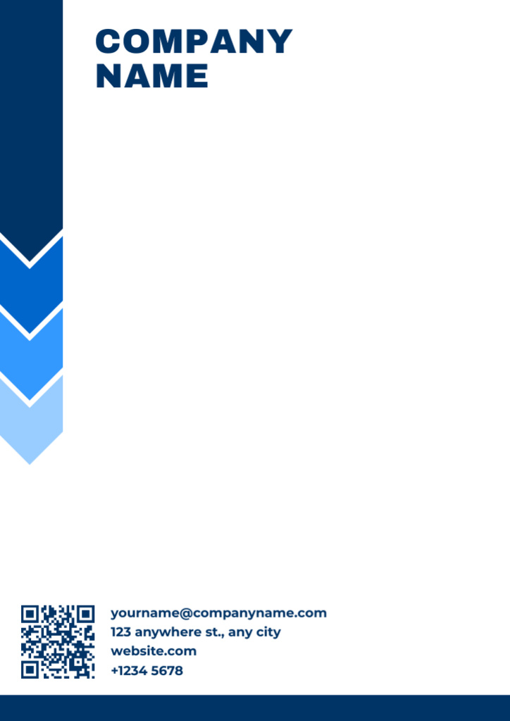 Designvorlage Empty Blank with Blue Arrows für Letterhead