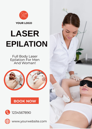 Serviços de depilação a laser para homens e mulheres Flayer Modelo de Design