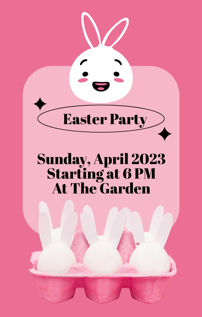 Easter Celebration Announcement on Pink Invitation 4.6x7.2inデザインテンプレート