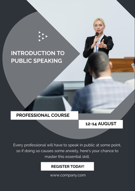 Public Speaking Courses Offer Flyer A7 Design Template