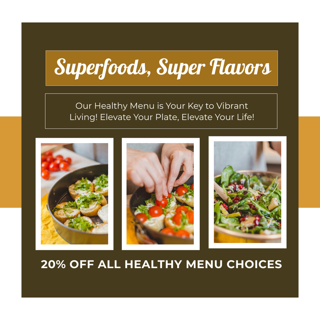 Offer of Super Flavors in Fast Casual Restaurant Instagram AD Design Template
