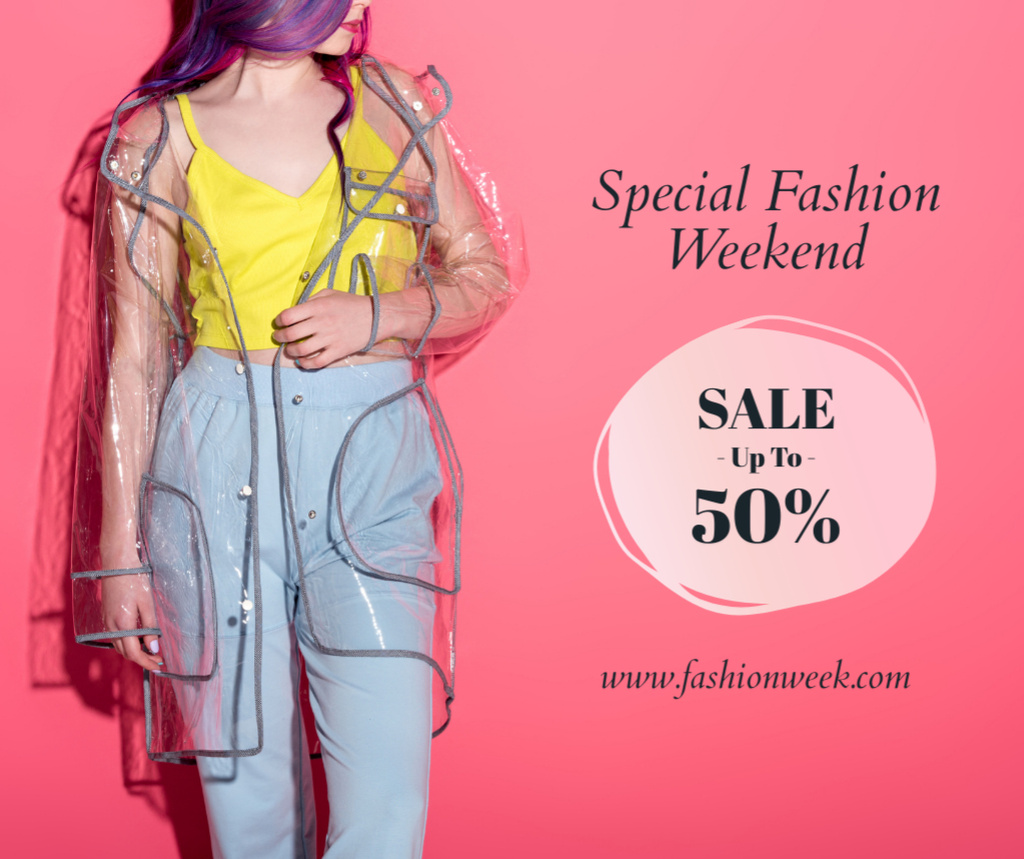 Ontwerpsjabloon van Facebook van Weekend Fashion Special Sale for Women