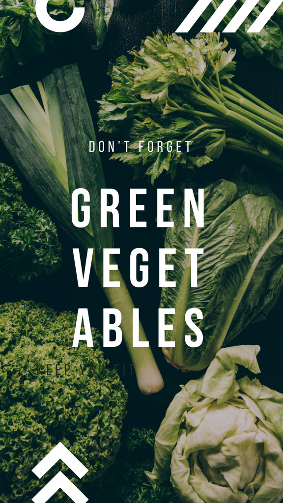Green raw vegetables Instagram Story Πρότυπο σχεδίασης