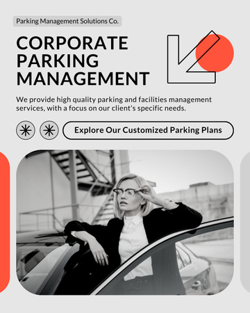 Corporate Parking Management Instagram Post Vertical tervezősablon