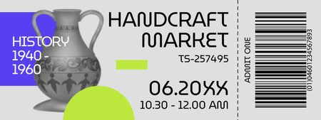 Handicraft Market Invitation with Clay Jar Ticket Design Template