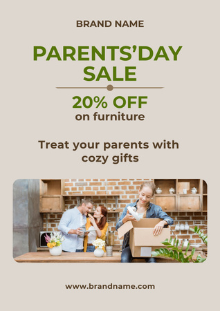 Platilla de diseño Discount on Furniture for Parents' Day Poster