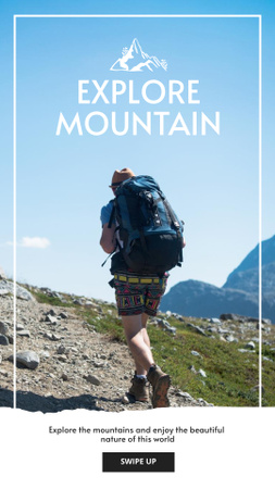 Inspiration to Explore Mountains Instagram Story – шаблон для дизайну