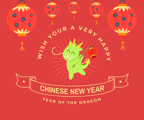 Chinese New Year Greetings with Dragon