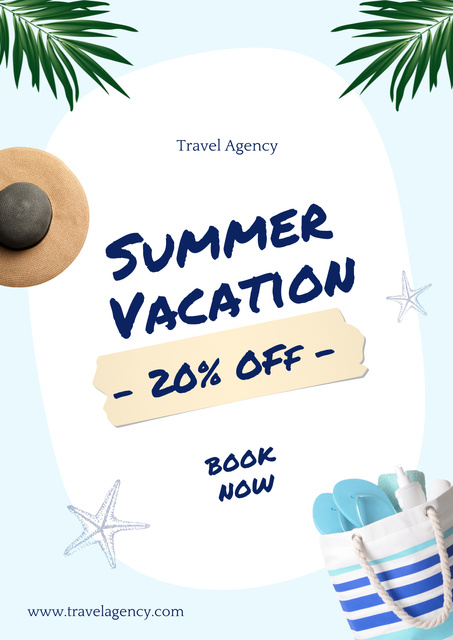Plantilla de diseño de Summer Vacation Tour Discount Poster 