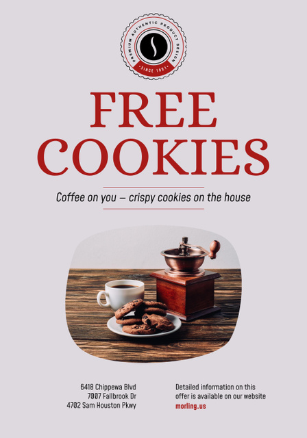 Flavorful Coffee Shop Promotion with Coffee and Biscuits Poster 28x40in Design Template