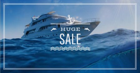 Ontwerpsjabloon van Facebook AD van Sale Offer Ship in Sea