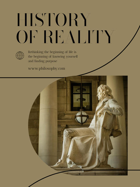 Reality Story with Beautiful Antique Statue Poster US Šablona návrhu