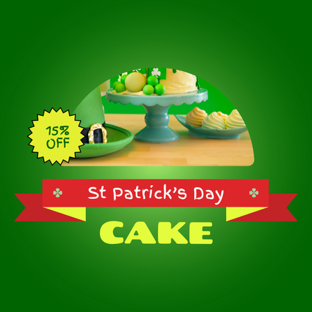 Pyhän Patrickin päivän kakkujen alennustarjous Animated Post Design Template
