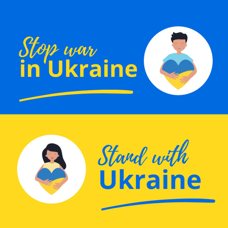 Stop War in Ukraine Instagram Design Template