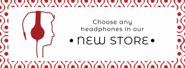 Gadgets Sale Man in Headphones Facebook coverデザインテンプレート