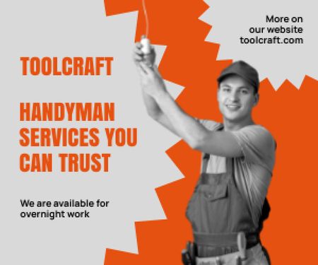 Handyman Services Offer Medium Rectangle Design Template